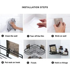 NEWEST!Hot Selling Bathroom Organizer Corner Shelf Shampoo Storage Rack Holder Kitchen Organiser No-Drill Triangle Storage Rack Bathroom Shelf for Shampoo, Soap, Toiletries—Space-Saving Organiser