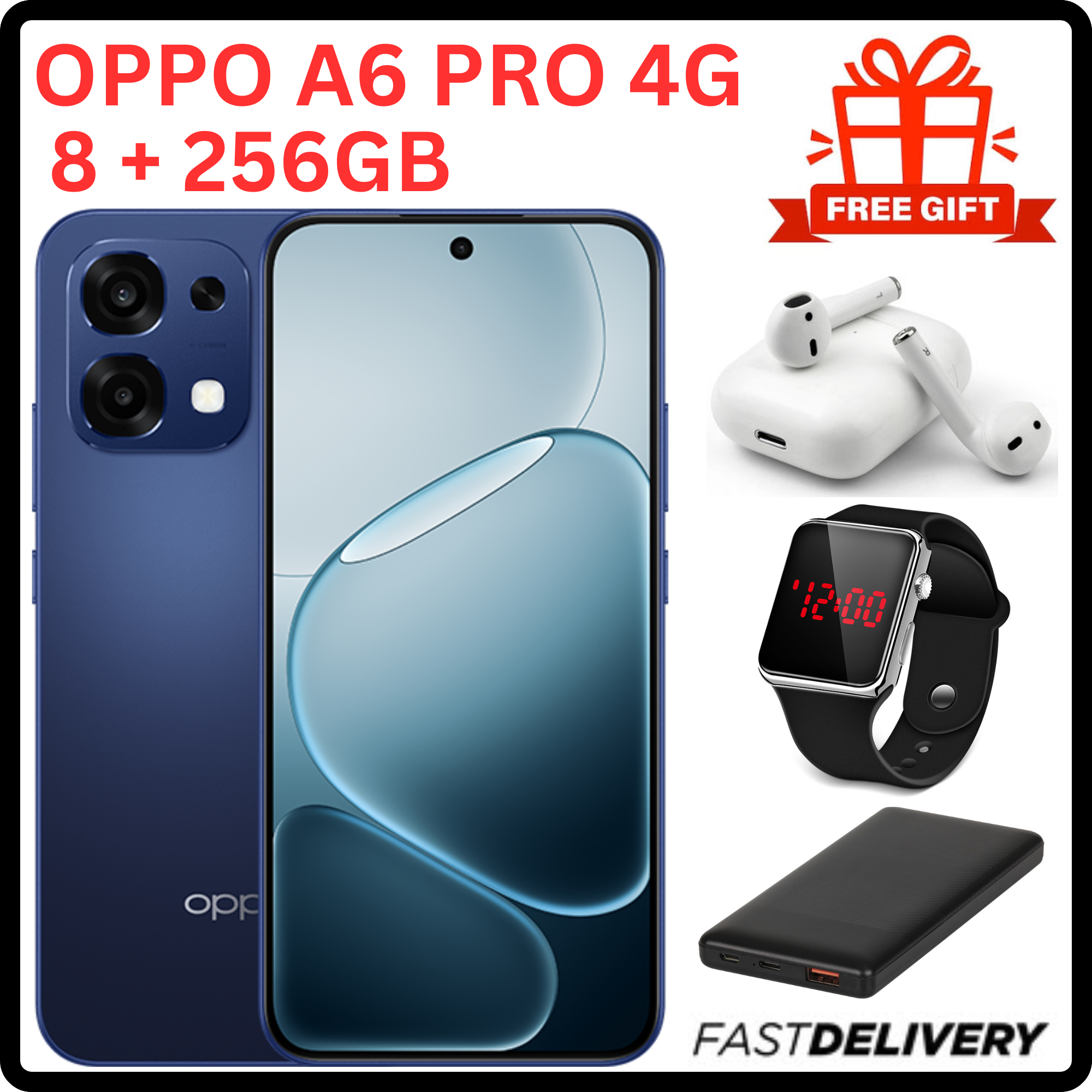 {NEW ARRIVALS} Brand New Smartphone, OPPO A6 Pro 4G, 8GB RAM+256GB ROM,6.57-inch AMOLED display,7,000mAh capacity, 80W SUPERVOOC Flash Charge