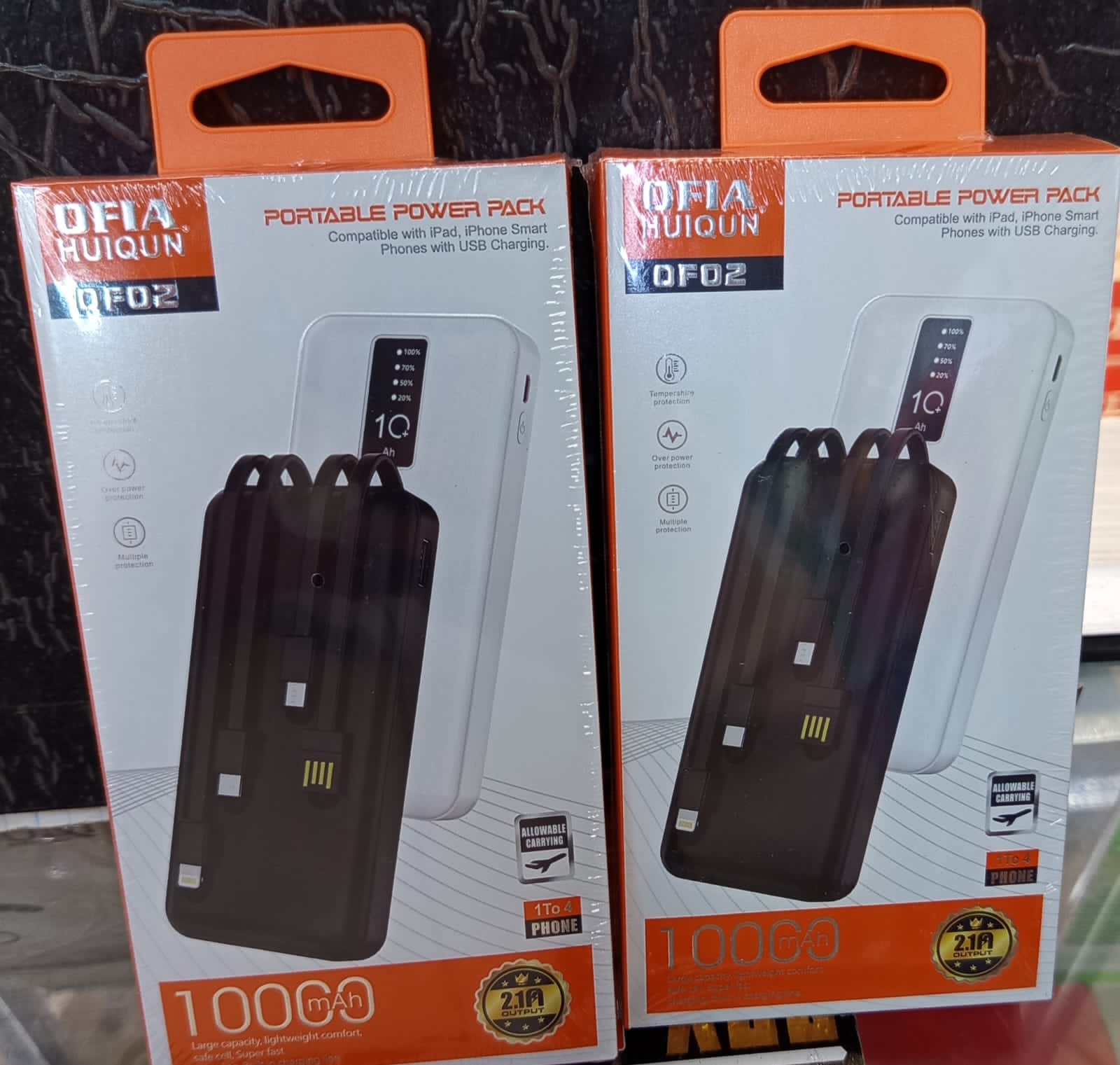 Ofia 10000mAh and 20000mAh Power Bank 4-in-1 Built-in Cables Portable Fast Charging Powerbank with Magnetic Attachment, Multi-Output Charging, Compact Slim Design