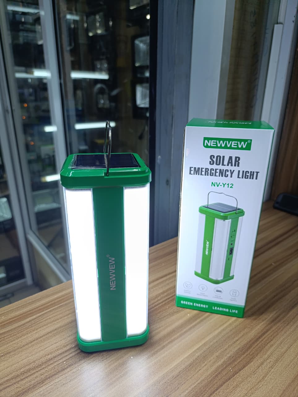 NV-Y12 Solar Emergency Light Portable Rechargeable LED Lamp with Solar & USB Charging