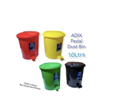 Adix Adix 10L Plastic Pedal Push Dustbin - Multicolor Waste Bin for Home & Office