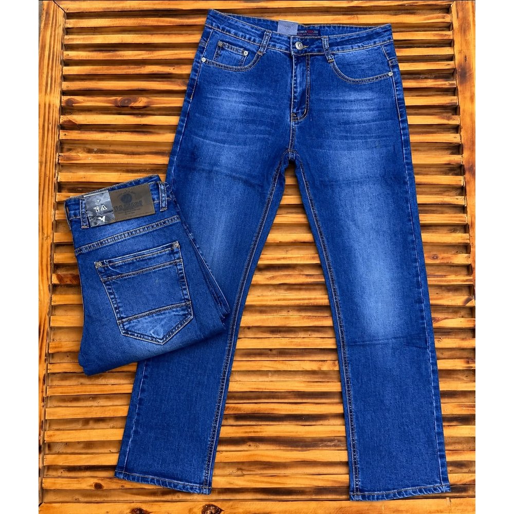 Classic Blue Straight Leg Stretch Jeans for Men - Men's Five Pocket Denim Trousers, Smart Casual Work, Outing & Weekend Pants, Everyday Denim, Men's Jeans & Trousers, Men's Clothing