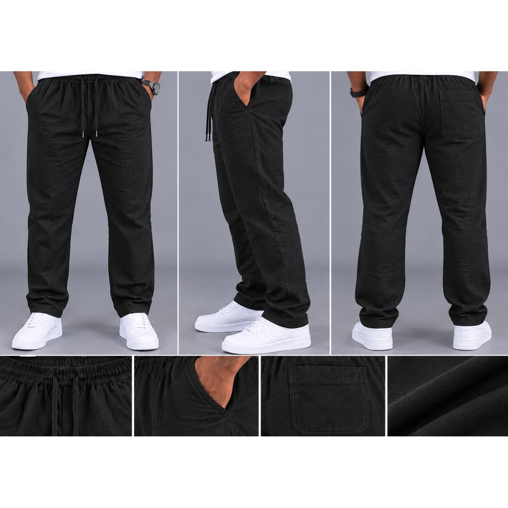 Lightweight Straight Leg Track Pants for Men - Men's Drawstring Joggers with Pockets, Gym, Travel & Lounge Sweatpants, Everyday Casual Trousers, Men's Trousers, Men's Clothing