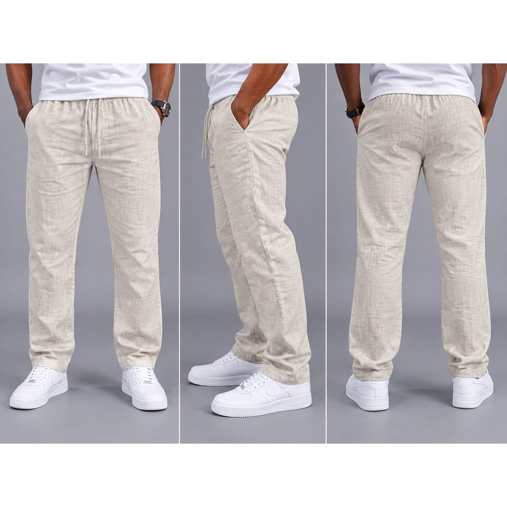Lightweight Straight Leg Track Pants for Men - Men's Drawstring Joggers with Pockets, Gym, Travel & Lounge Sweatpants, Everyday Casual Trousers, Men's Trousers, Men's Clothing