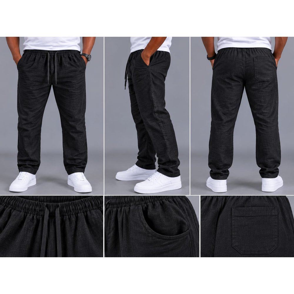 Lightweight Straight Leg Track Pants for Men - Men's Drawstring Joggers with Pockets, Gym, Travel & Lounge Sweatpants, Everyday Casual Trousers, Men's Trousers, Men's Clothing