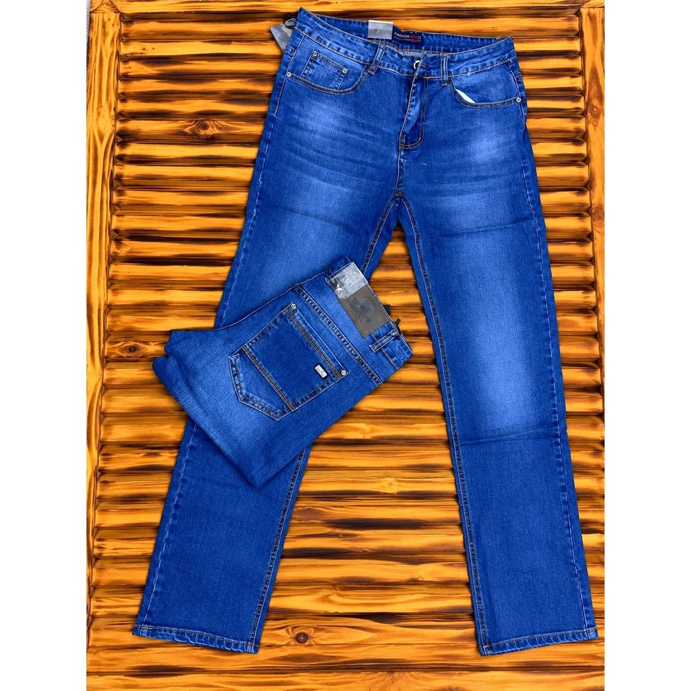Classic Blue Straight Leg Stretch Jeans for Men - Men's Five Pocket Denim Trousers, Smart Casual Work, Outing & Weekend Pants, Everyday Denim, Men's Jeans & Trousers, Men's Clothing