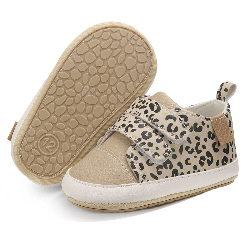 1-3 Year Baby Walking Shoes PU Soft Sole Sneakers Boys Girls Indoor Outdoor Magic Strap Leather Shoes