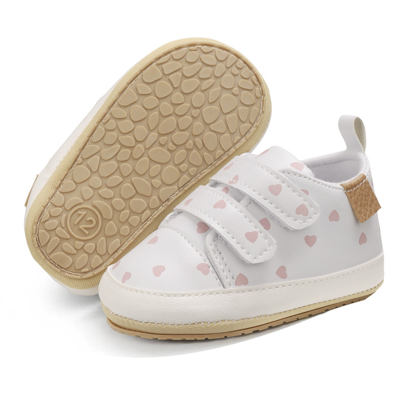1-3 Year Baby Walking Shoes PU Soft Sole Sneakers Boys Girls Indoor Outdoor Magic Strap Leather Shoes