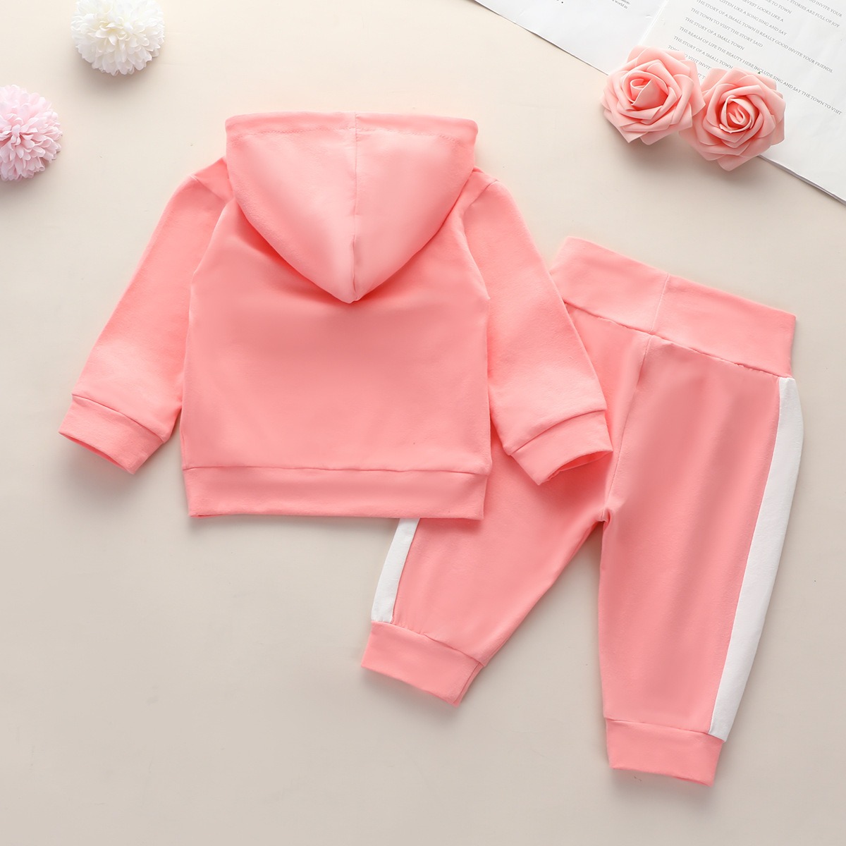 2PCS Baby Girl Clothes Kid Clothing Set Long Sleeves Hoodies and Trousers Casual Sports Outfit for 3 to 12 Months Babies Girls Hooded Sweatshirt