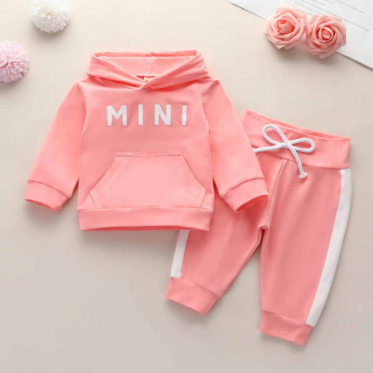 2PCS Baby Girl Clothes Kid Clothing Set Long Sleeves Hoodies and Trousers Casual Sports Outfit for 3 to 12 Months Babies Girls Hooded Sweatshirt
