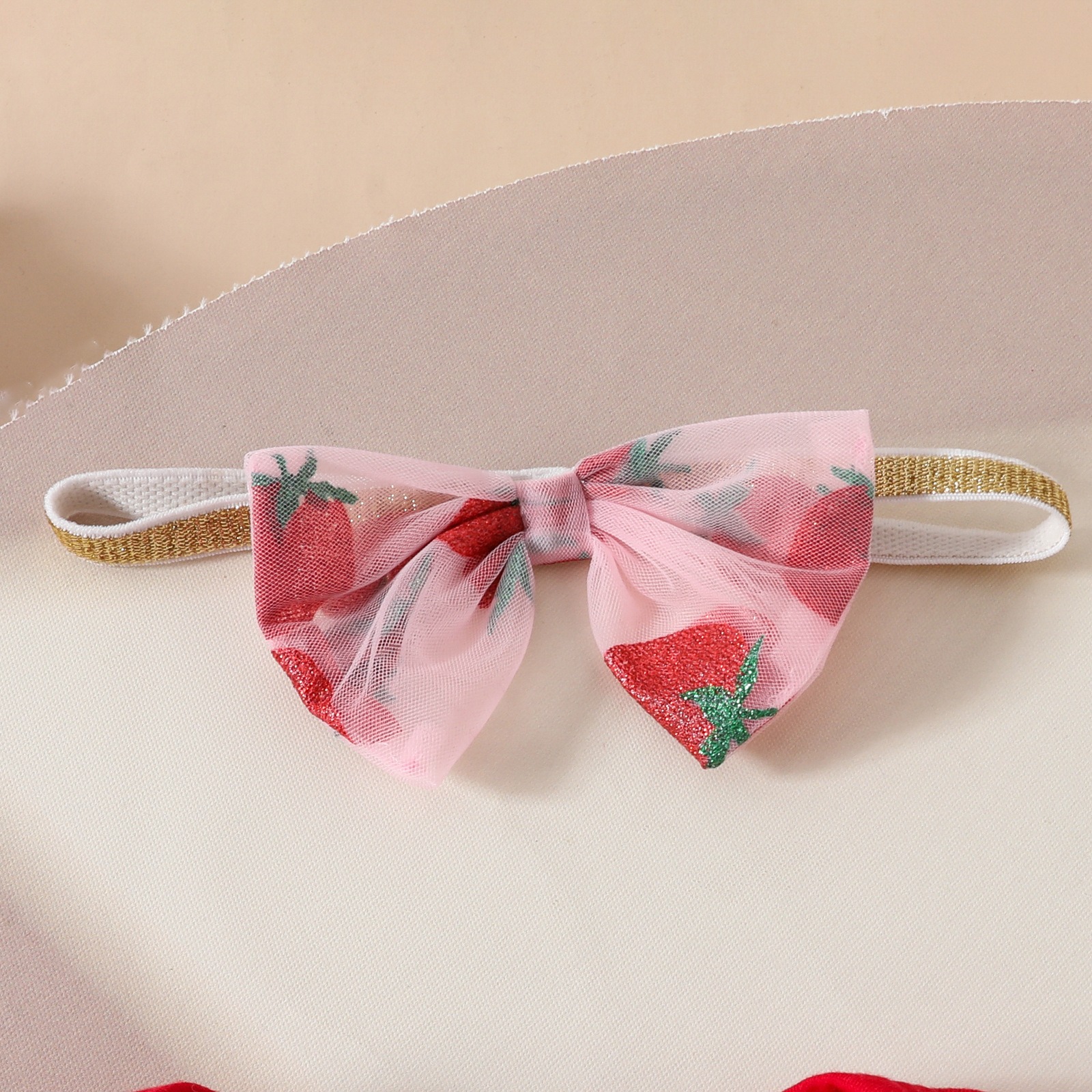 3PCS Outfit Set Newborn Baby Girl Strawberry Floral Short Sleeve Romper Mesh Tutu Suspender Dress with Headband  for 0-1 Year Baby Girl Clothes Girls Clothing Set