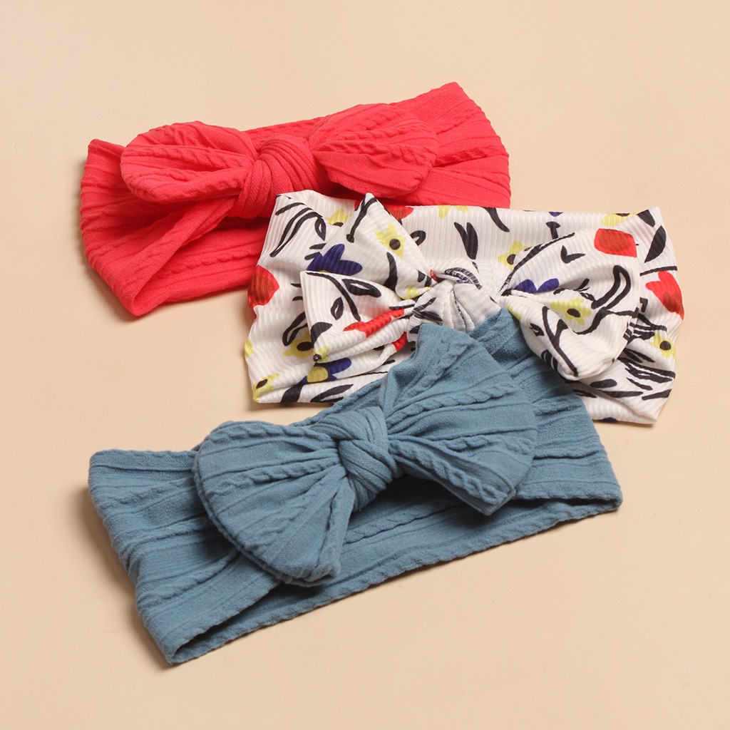 3pcs Baby Hair Bands Girls Turban Elastic Bow Baby Headband Soft Hairbands Headwear for Infant Toddlers Kids Hair Accessories