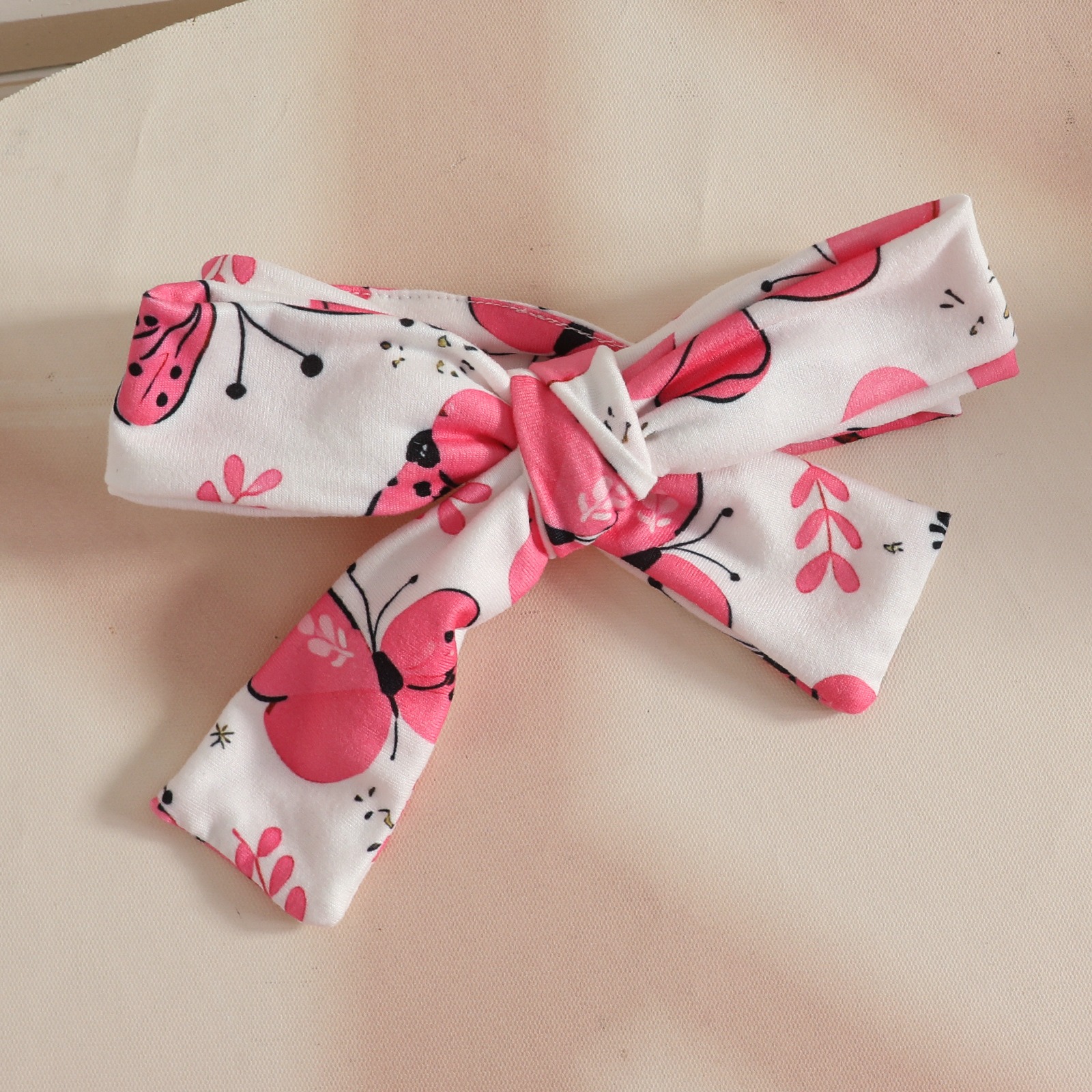 Baby Short Sleeve Bodysuit with Shorts and Bowknot Headband  for 0-12 Months Baby Girls Alphabet Top Butterfly Printed Cute Shorts 3 Piece Set Gir Clothes Kid Clothing Set