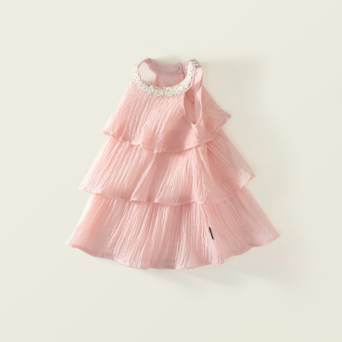 Baby Girls Summer Pink Ruffle Halter Dress Sweet Layered Princess Dress Baby Clothes Girl Dress Baby Dress