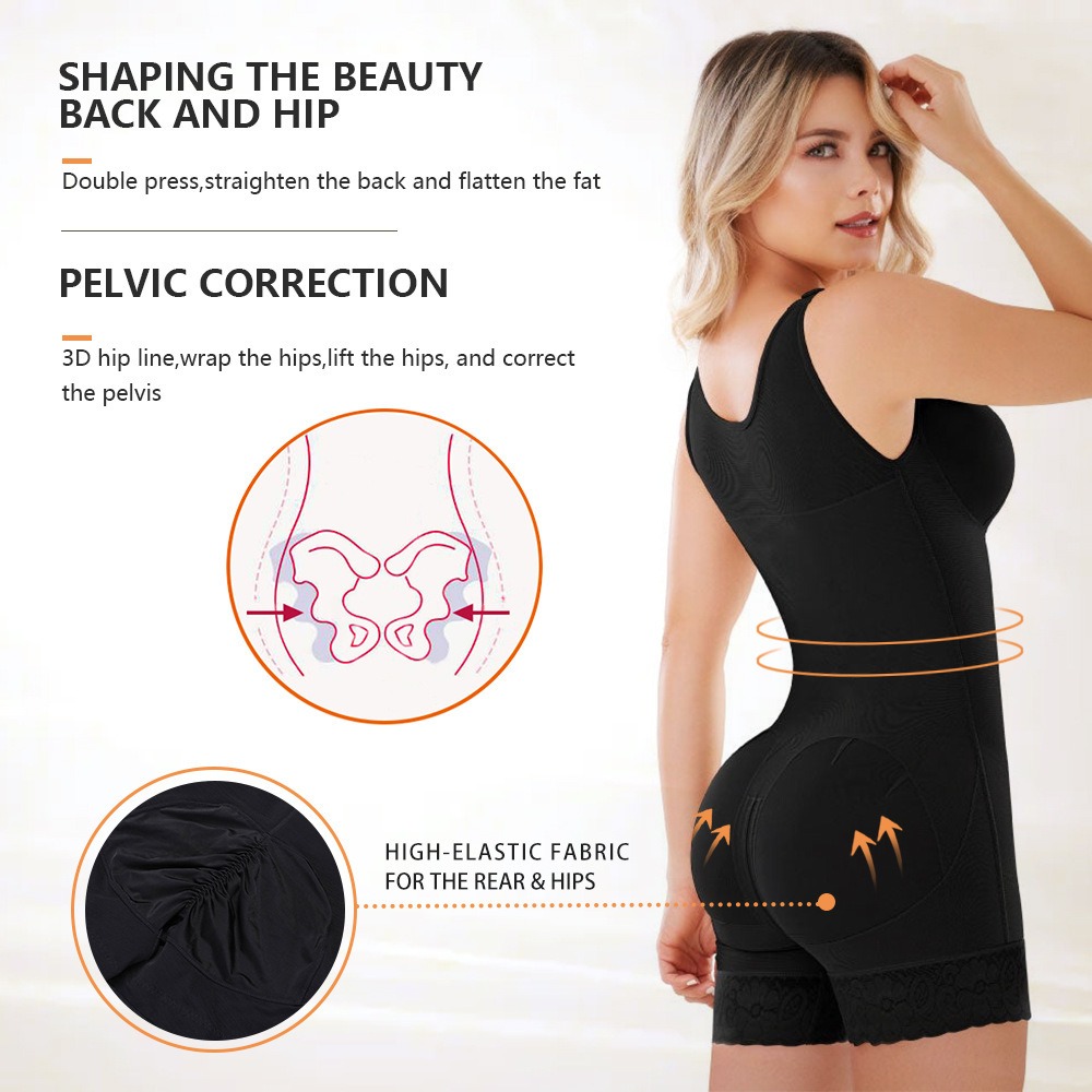 Body Shaper for Women Tummy Control Full Body Shaper Butt Lifter with Zipper Crotch Clothes Women's Clothing Lingerie Shapewear Bodysuit High Quality