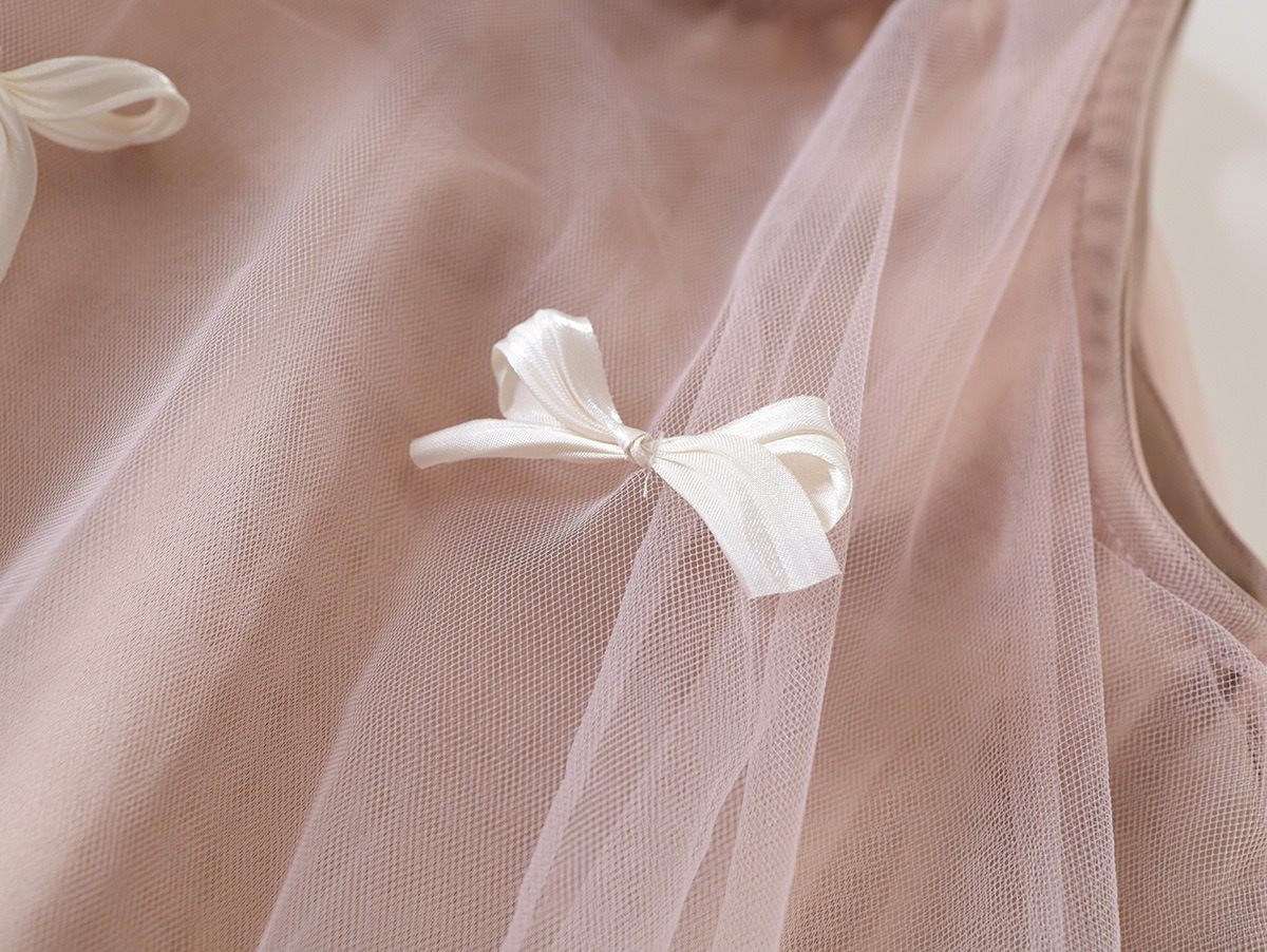 Baby Girls Irregular Tulle Princess Dress Summer Sleeveless Birthday Party Dress with Bow Elegant Toddler Special Occasion Dress Baby Clothes Baby Dress