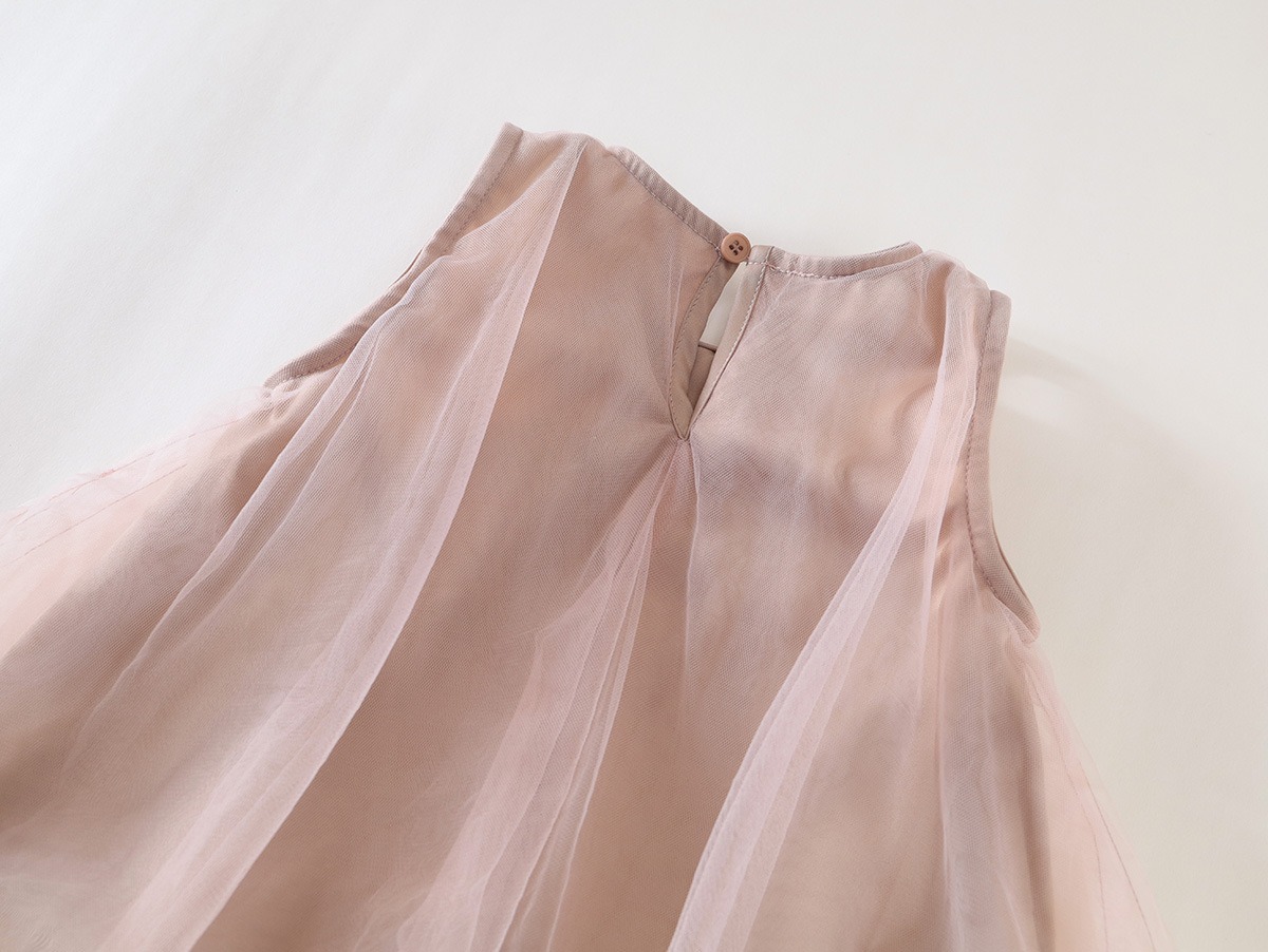 Baby Girls Irregular Tulle Princess Dress Summer Sleeveless Birthday Party Dress with Bow Elegant Toddler Special Occasion Dress Baby Clothes Baby Dress