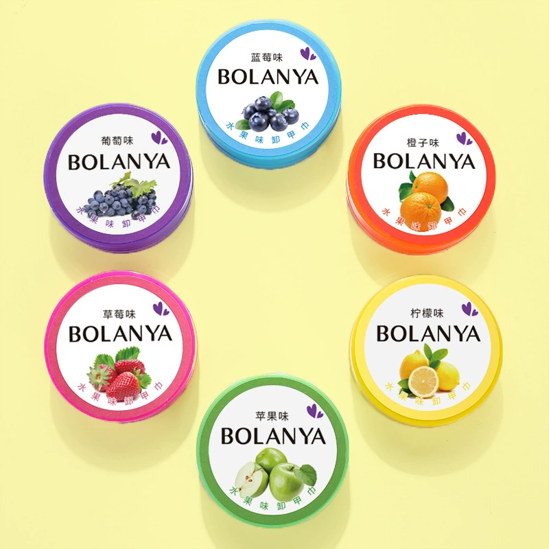 4 Pack Water-Based Nail Polish Remover Wipes Fruit Scented Nail Removal Pads, Easy & Gentle Nail Cleaner for Natural Nails
