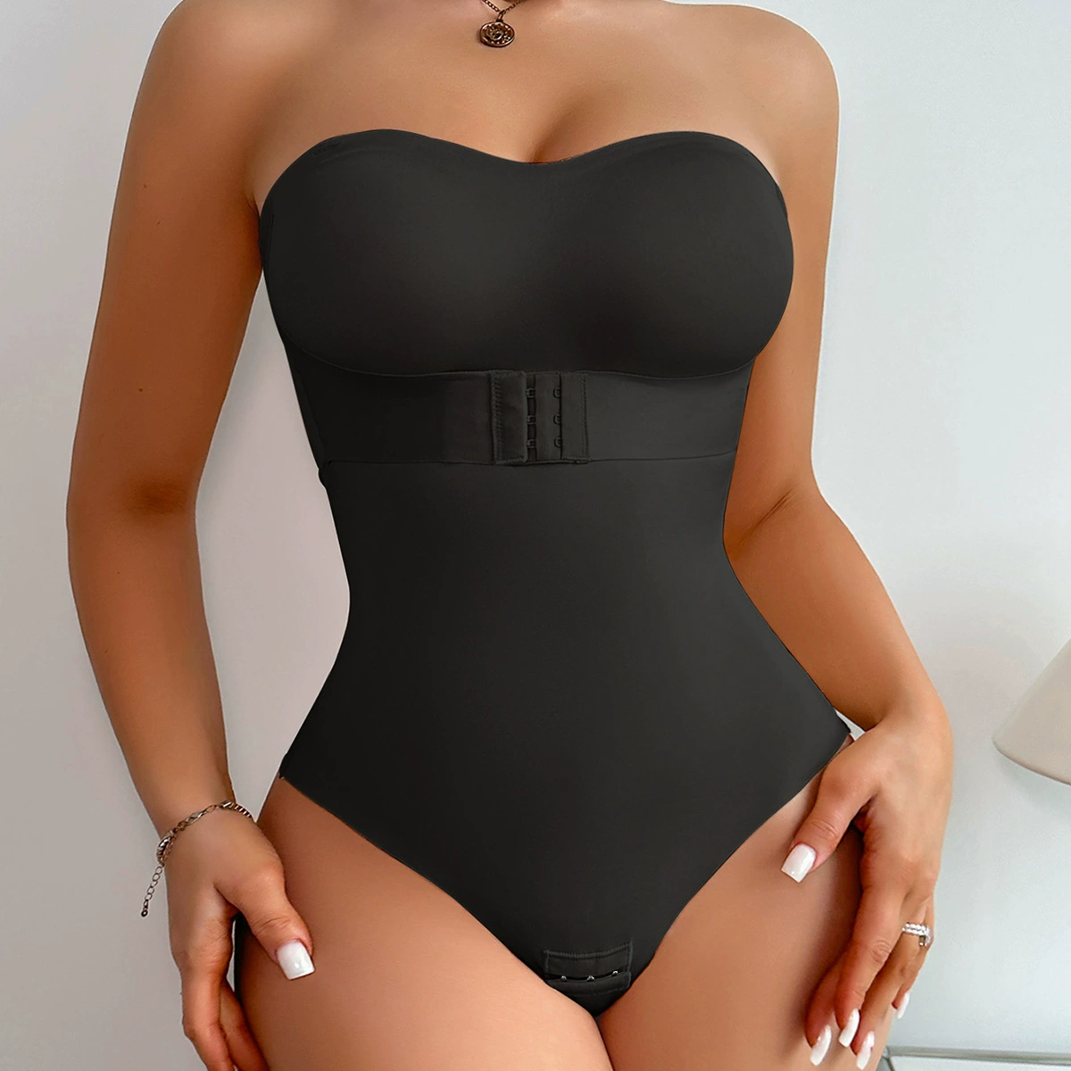 Women's Seamless Shapewear Bodysuit Tummy Control Waist Trainer Butt Lifter Push Up Bodysuit Strapless with Clear Straps Under Dress Women's Clothing Lingerie