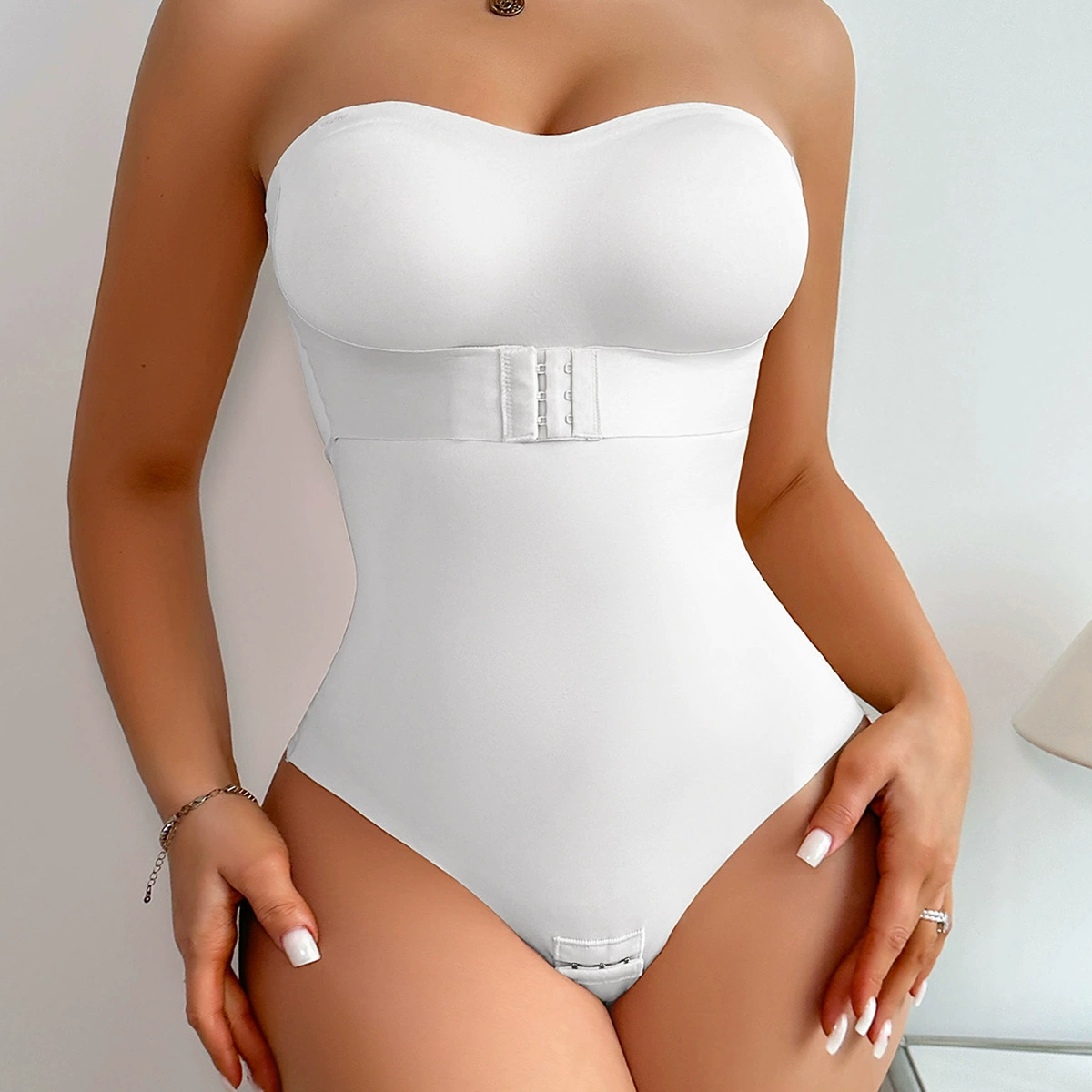 Women's Seamless Shapewear Bodysuit Tummy Control Waist Trainer Butt Lifter Push Up Bodysuit Strapless with Clear Straps Under Dress Women's Clothing Lingerie