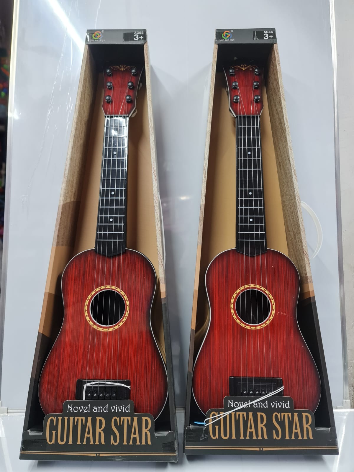 Kids 6-String Guitar Educational Musical Toy Acoustic Style Guitar for Children Beginner Learning Instrument with Adjustable Strings & Lightweight Plastic Body Music Play Toy for Kids Ages 3+