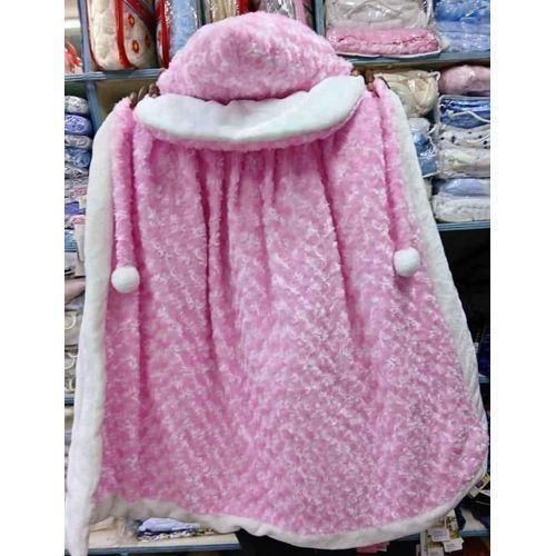 Hooded Baby Shawl Blanket - 100% Polyester, 100x110cm, White, Easy Care