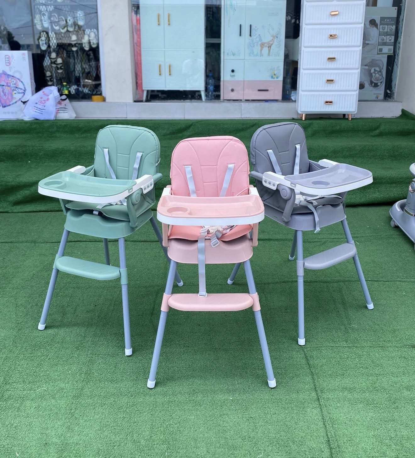 3 in 1 High Baby Feeding Chair with cushion