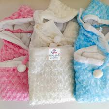 Hooded Baby Shawl Blanket - 100% Polyester, 100x110cm, White, Easy Care