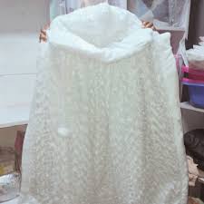 Hooded Baby Shawl Blanket - 100% Polyester, 100x110cm, White, Easy Care