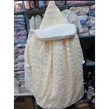 Hooded Baby Shawl Blanket - 100% Polyester, 100x110cm, White, Easy Care