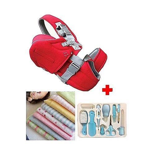 Baby Carrier + Grooming Kit + 8Pcs Assorted Infant Towel