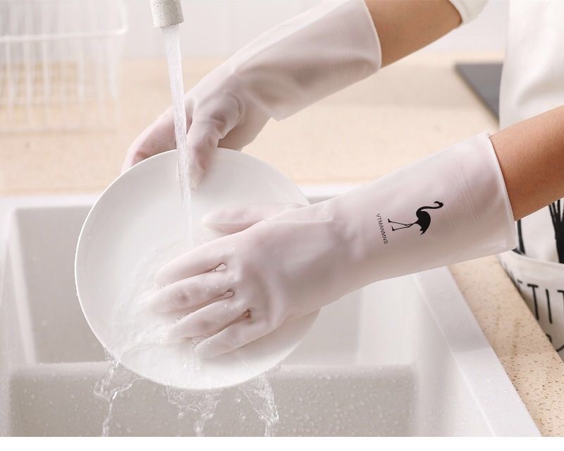 Waterproof Rubber Gloves Dishwashing Tools Latex Dishwashing Gloves Kitchen Durable Cleaning Housework Chores Durable Protective Antiskid