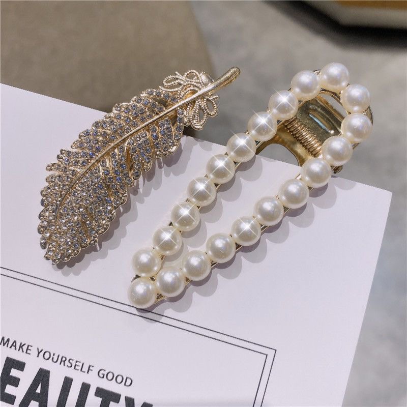 5Pcs Pearl Hair Clips Set Cute Hair Pins Bobby Pin Crystal Hair Barrettes Girl Pearl Hair Accessories Hairgrip Candy Colors Slide Clip