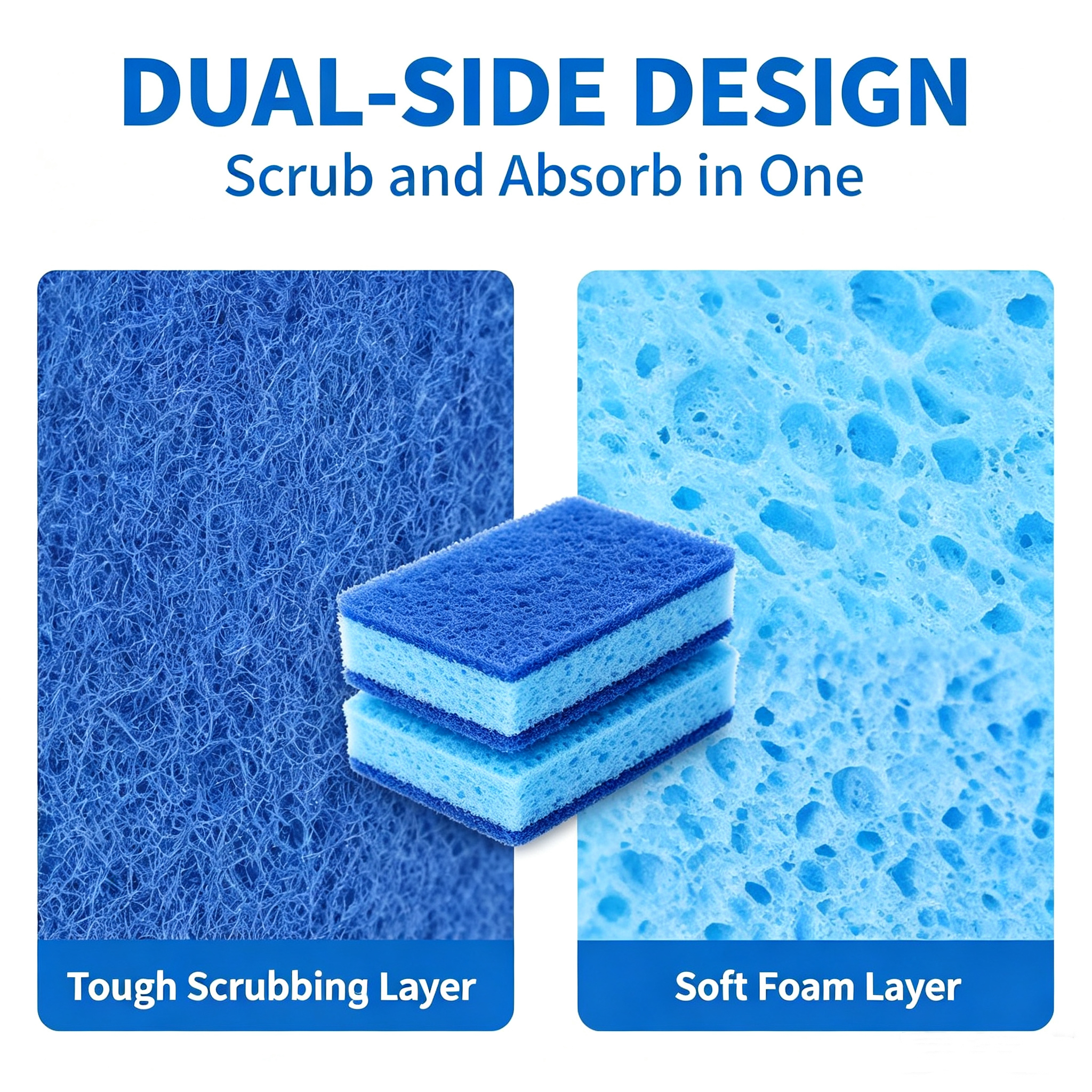 2 pieces dish washing sponges Super foam detergent Kitchen Cleaning Wipe Magic Mop Scouring Pad Kitchen Dish Brush