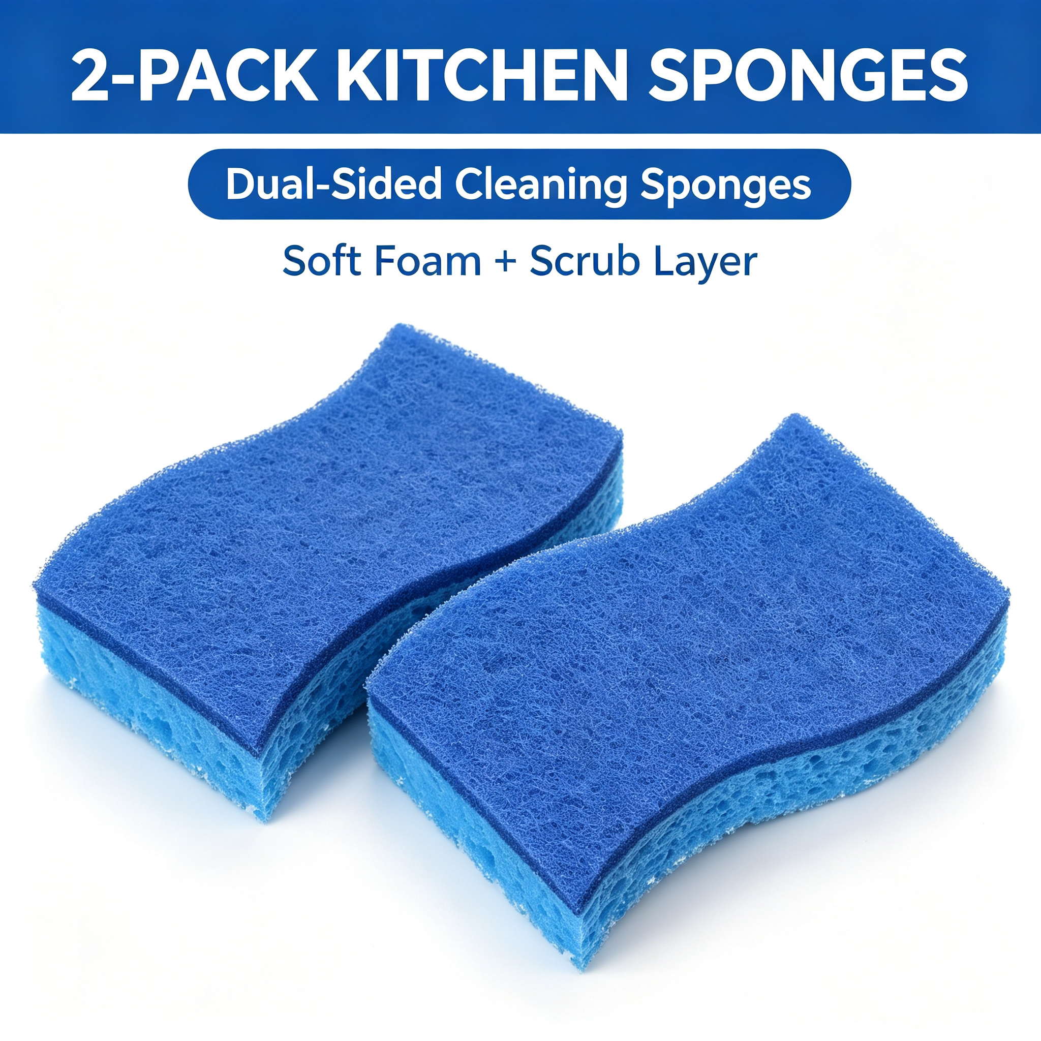 2 pieces dish washing sponges Super foam detergent Kitchen Cleaning Wipe Magic Mop Scouring Pad Kitchen Dish Brush