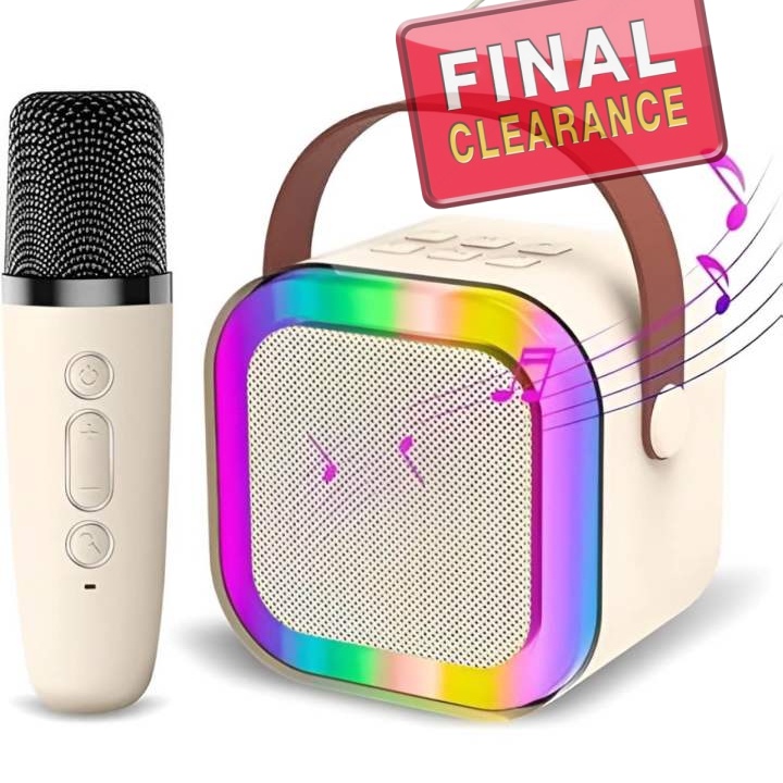 Portable Wireless Karaoke Speaker with Dual Microphones - Wireless, USB-C Rechargeable, Long Battery Life, Compact Design for Singing, Parties & Home Use, Wireless Karaoke Machine, Party Sound System