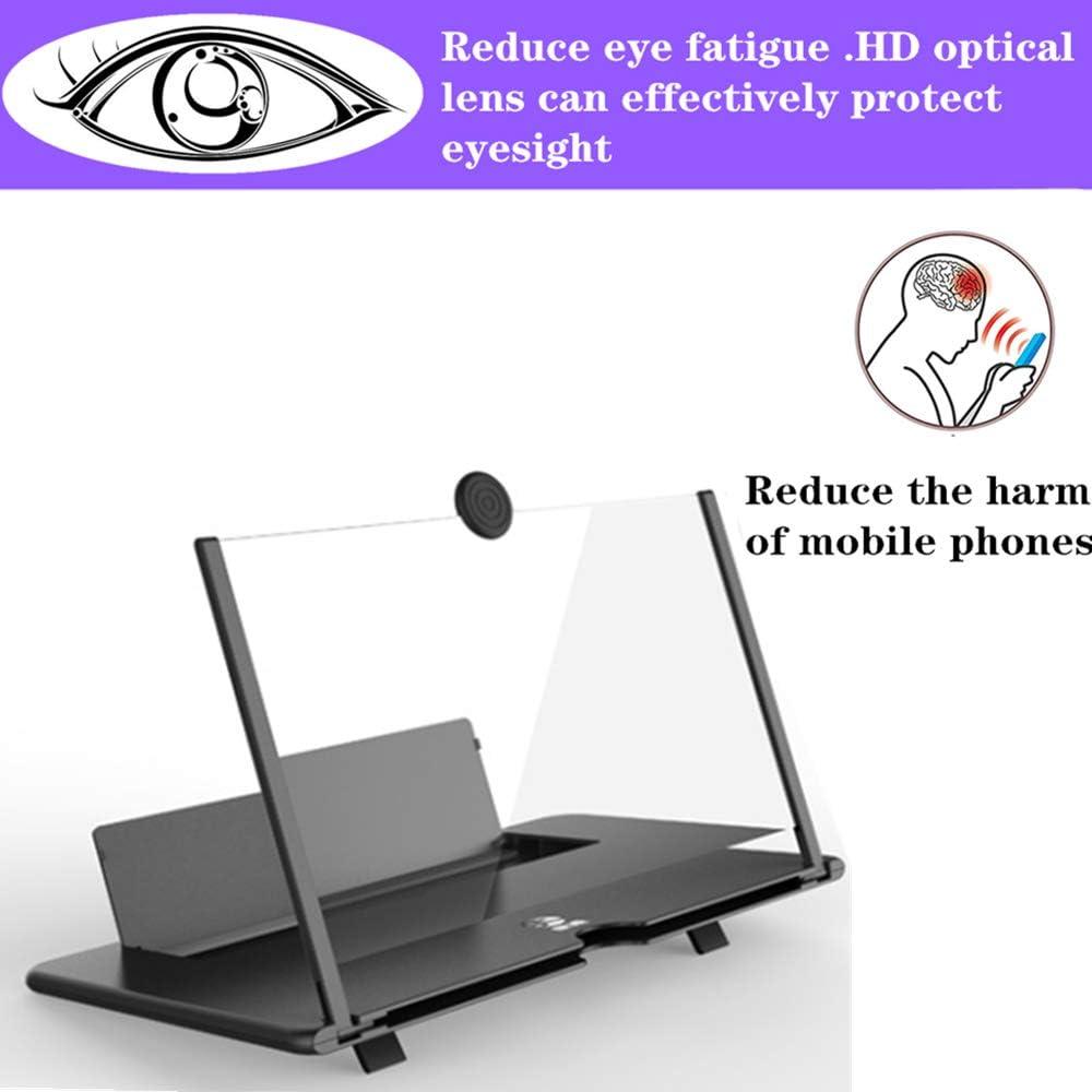 1pc ZoomPlus 12" Screen Magnifier,3D HD Mobile Phone Magnifier Projector Screen Enlarger for Movies, Videos, and Gaming,Foldable Cell Phone Stand with Screen Amplifier,Supports All Smartphones