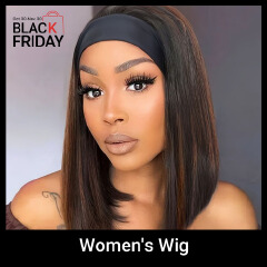 Women's Wig Headband Wig Straight Hair Wig 16 Inch Black And Brown Women'S Synthetic Wig Breathable Mesh Cap QSROCIO