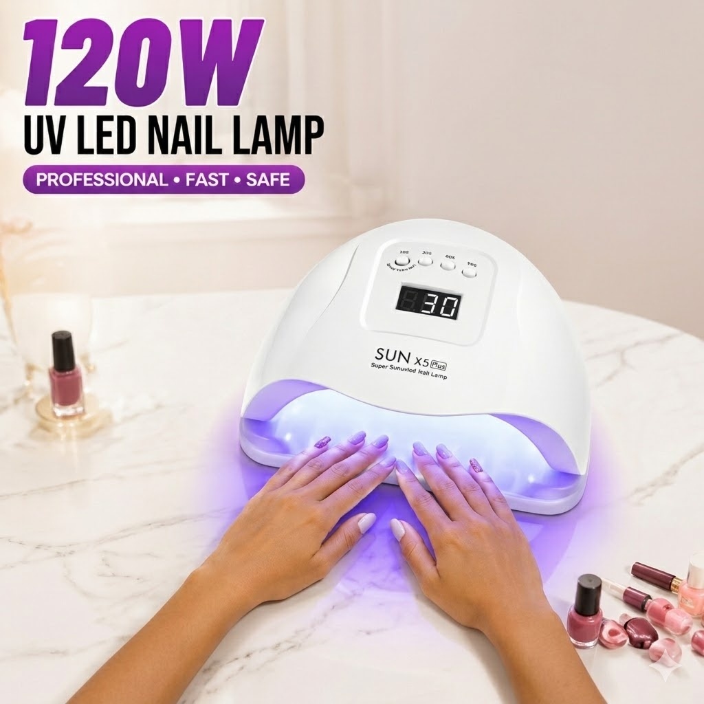 【Promotion】LED UV Nail Lamps 120W Nail Dryer Gel Nail Curing Lamp UV Light with 4 Timers 10/30/60/99S Auto Sensor LCD Display