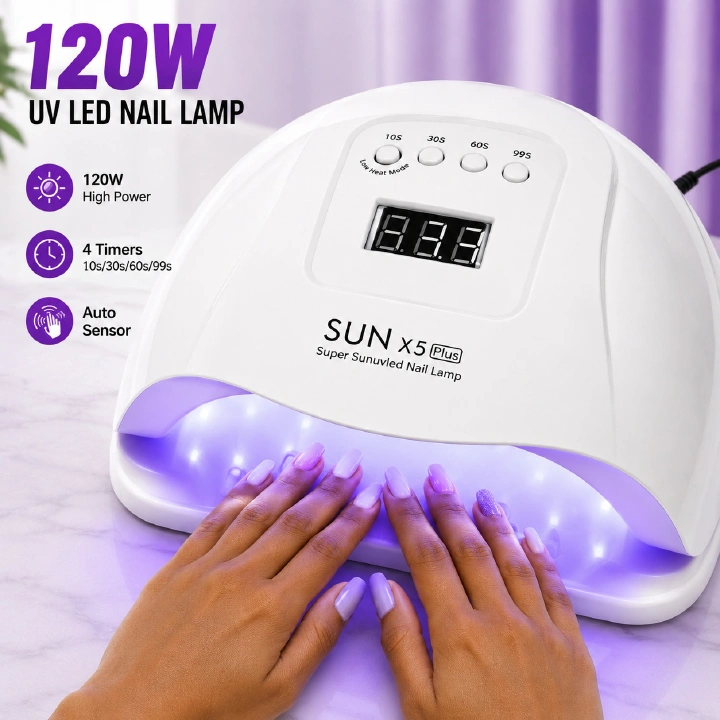 【Promotion】LED UV Nail Lamps 120W Nail Dryer Gel Nail Curing Lamp UV Light with 4 Timers 10/30/60/99S Auto Sensor LCD Display