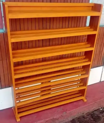 STRONG AND SMART Wooden high quality 6 layer shoe rack.