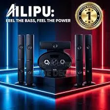 📻 (NEW) AILIPU KL-6501AD 5.1-Channel AC/DC Home Theatre System 🔊 | 6.5-Inch Subwoofer 🎶 | 4 Tall-Boy Speakers | Bluetooth, & FM | Remote Control | Powerful Surround Sound 🏠