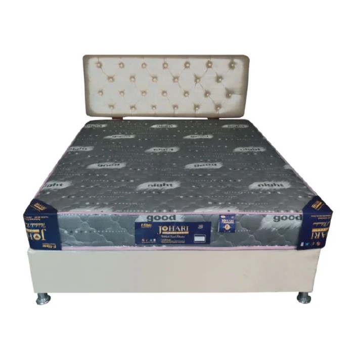 Johari [ 5 ft by 6ft by 8inch ] Fibre Orthopedic Mattress Firm Support Quilted Fabric Cover Durable Fibre Filling Comfortable Sleep Quality Bedroom Bedding for Home Guest Room Hotel Use