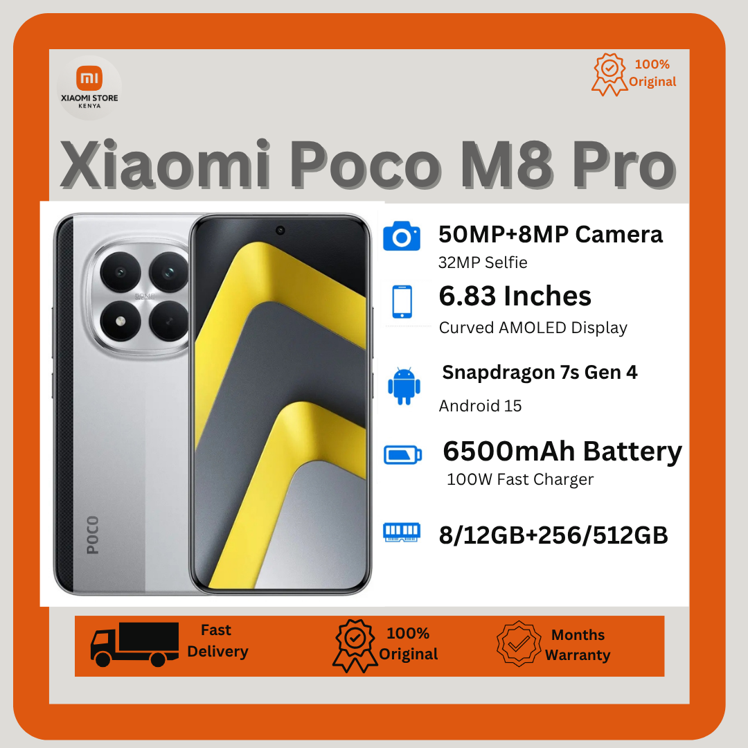 [NEW ARRIVAL🔥🔥] XIAOMI POCO M8 Pro 5G 512GB+12GB 6.83" 120Hz AMOLED HDR10+ Display (50+8)MP Camera 6500mAh Battery 100W Poco M7 Pro Dual SIM Under-Display Fingerprint IP68/69K Smart AI Smartphone