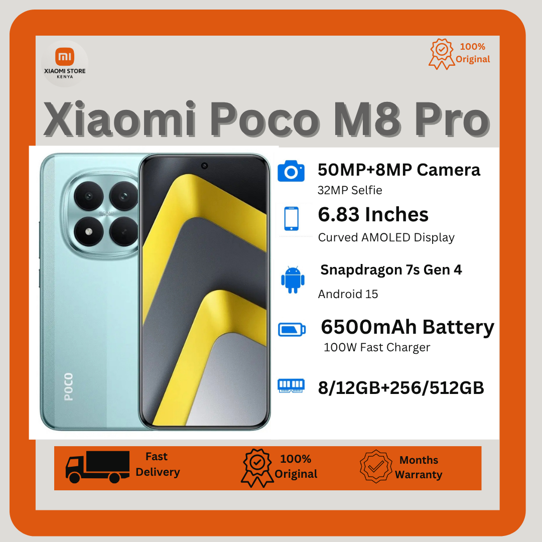 [NEW ARRIVAL🔥🔥] XIAOMI POCO M8 Pro 5G 512GB+12GB 6.83" 120Hz AMOLED HDR10+ Display (50+8)MP Camera 6500mAh Battery 100W Poco M7 Pro Dual SIM Under-Display Fingerprint IP68/69K Smart AI Smartphone
