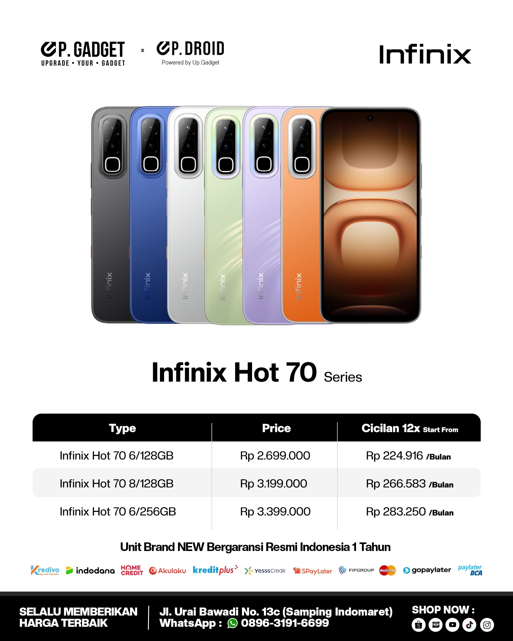 [Price Drop!!!] Infinix Hot 70 Pro 5G 256GB+16(8+8)GB 6.76" 144Hz AMOLED Display 50MP Camera 6000mAh Battery 45W Fast Charging IP68 Rated Android 16 Smart Ai Smartphone