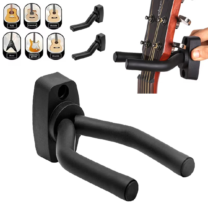 1Pcs Wall Mount Guitar Hanger Hook Non-slip Holder Stand for Acoustic Guitar Ukulele Violin Bass Guitar Parts Instrument Accessories