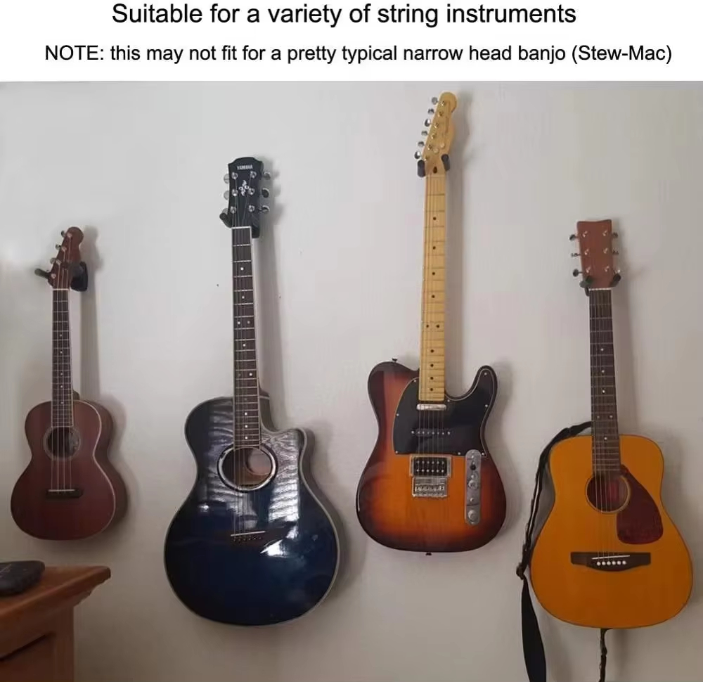 1Pcs Wall Mount Guitar Hanger Hook Non-slip Holder Stand for Acoustic Guitar Ukulele Violin Bass Guitar Parts Instrument Accessories