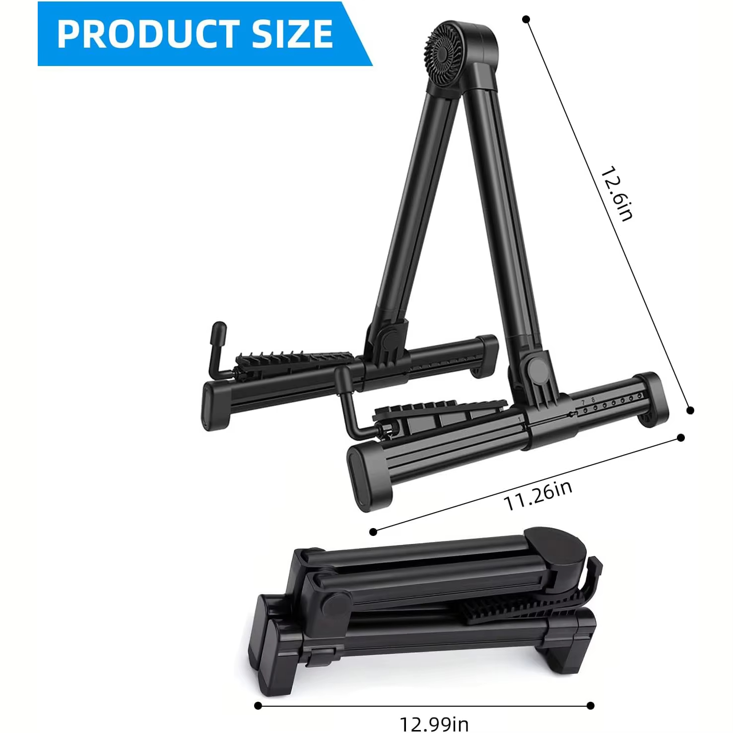 1pcs Adjustable Guitar Stand Folding Frame Floor Universal Abs Acoustic Classical Electric Bass Banjo Ukulele Portable Foldable Convenient