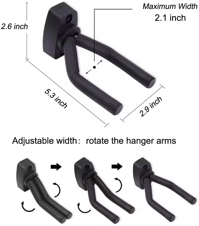 1Pcs Wall Mount Guitar Hanger Hook Non-slip Holder Stand for Acoustic Guitar Ukulele Violin Bass Guitar Parts Instrument Accessories